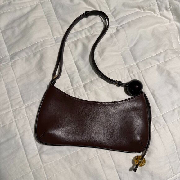 JACQUEMUS Brown The Bisou Perle Bag Used with Tags - Picture 3 of 10